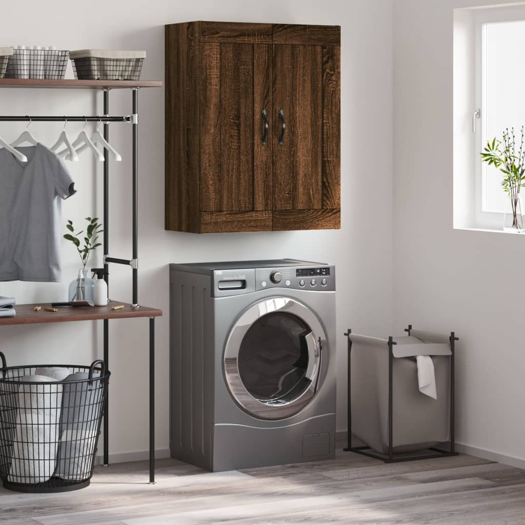Berkfield Wall Mounted Cabinet Brown Oak 69.5x34x90 cm Engineered Wood