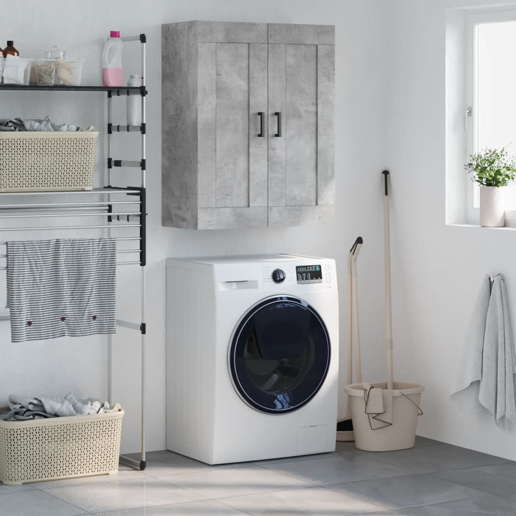 Berkfield Wall Mounted Cabinet Concrete Grey 69.5x34x90 cm Engineered Wood