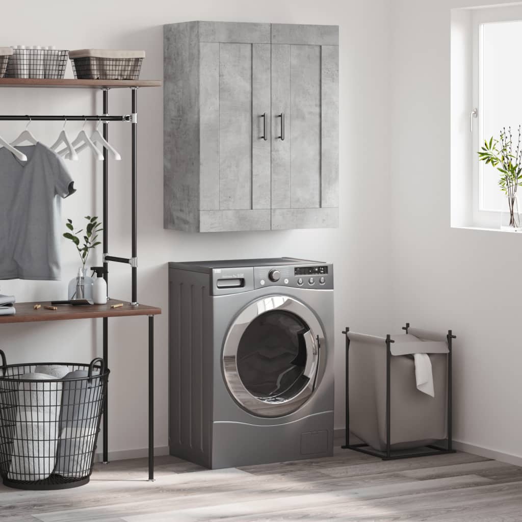 Berkfield Wall Mounted Cabinet Concrete Grey 69.5x34x90 cm Engineered Wood