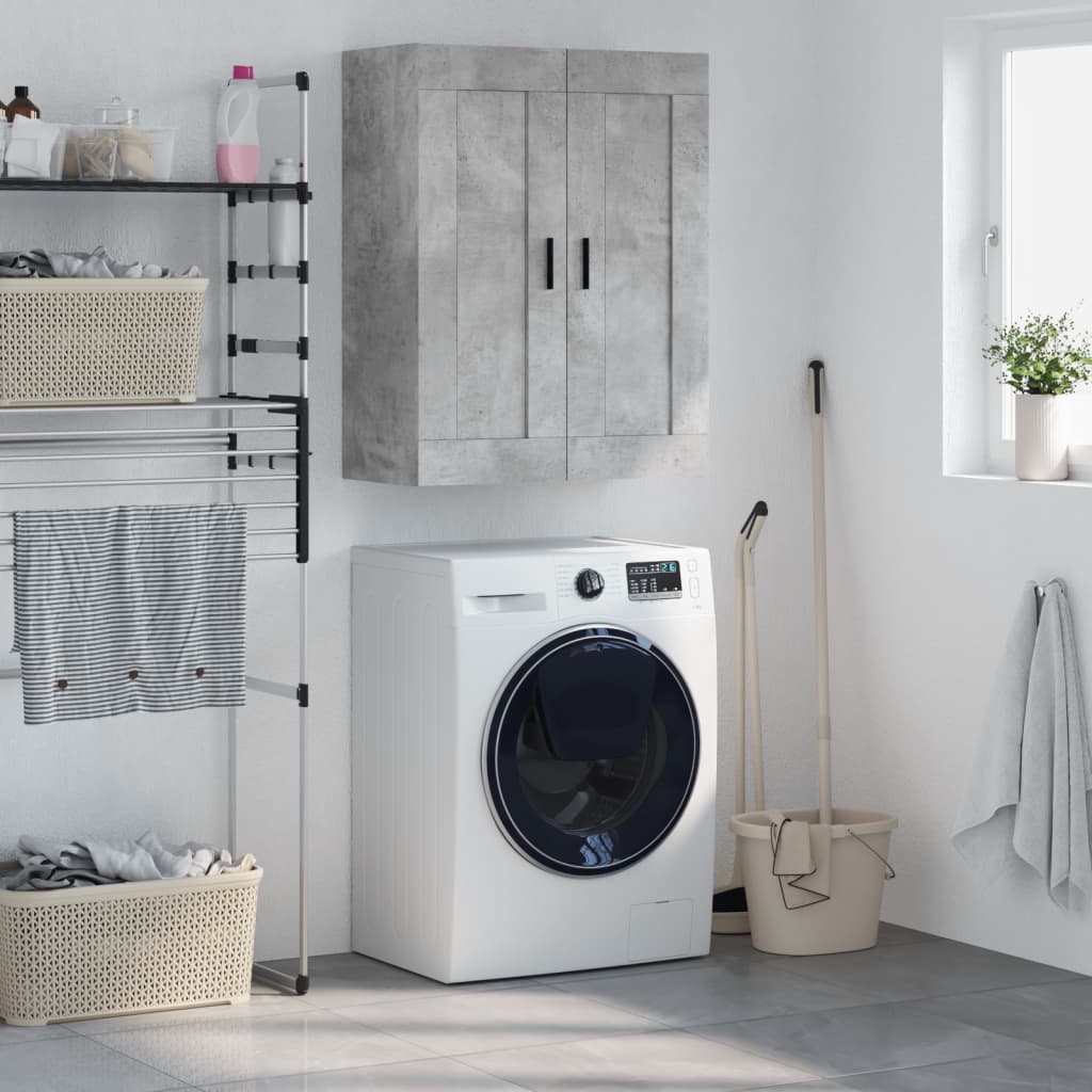 Berkfield Wall Mounted Cabinet Concrete Grey 69.5x34x90 cm Engineered Wood