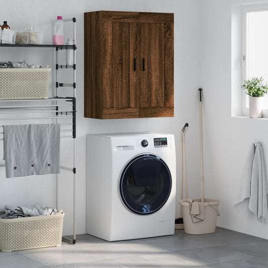 Berkfield Wall Mounted Cabinet Brown Oak 69.5x34x90 cm Engineered Wood