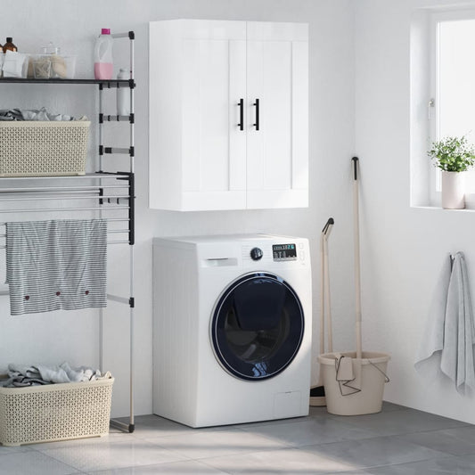 Berkfield Wall Mounted Cabinet High Gloss White 69.5x34x90 cm Engineered Wood