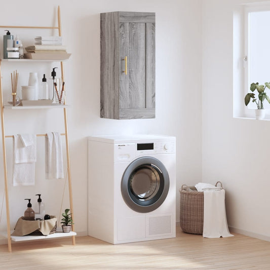 Berkfield Wall Mounted Cabinet Grey Sonoma 34.5x34x90 cm Engineered Wood