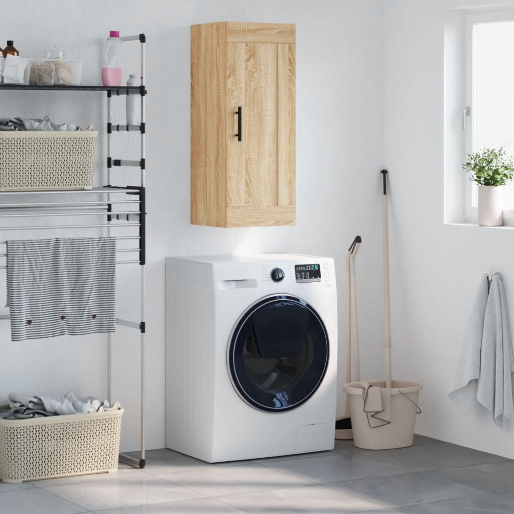 Berkfield Wall Mounted Cabinet Sonoma Oak 34.5x34x90 cm Engineered Wood