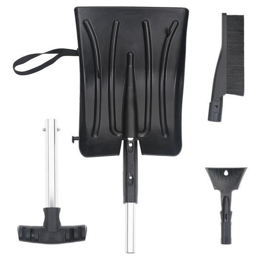 Berkfield Snow Shovel Kit 3-in-1 Black Aluminum