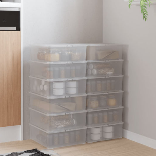 Berkfield Plastic Storage Boxes 12 pcs 5 L Stackable