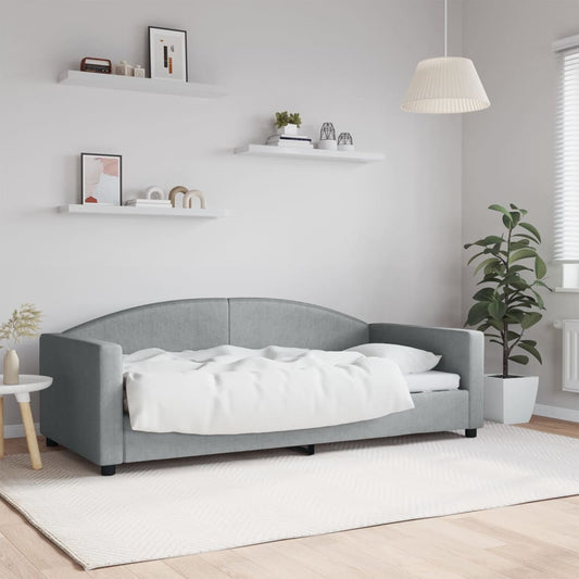 Berkfield Day Bed Light Grey 90x190 cm Fabric