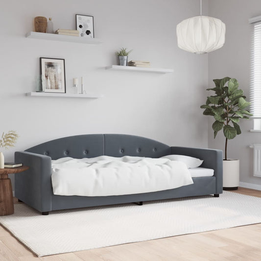 Berkfield Day Bed Dark Grey 90x190 cm Velvet
