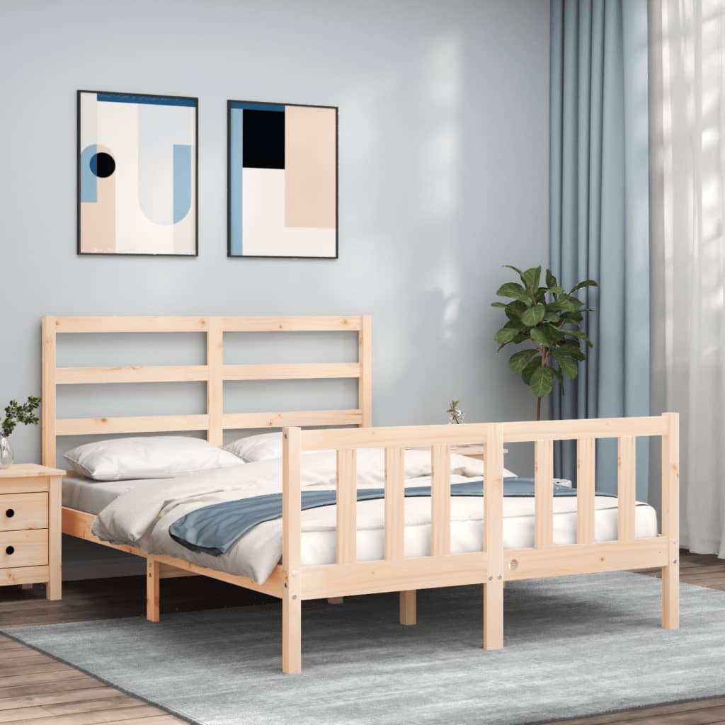 Berkfield Bed Frame with Headboard 140x200 cm Solid Wood