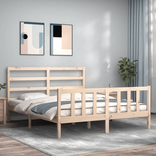 Berkfield Bed Frame with Headboard 160x200 cm Solid Wood