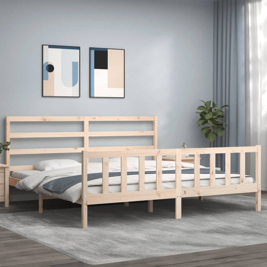 Berkfield Bed Frame with Headboard 200x200 cm Solid Wood