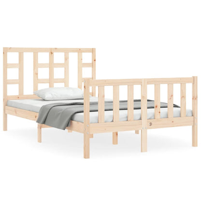Berkfield Bed Frame with Headboard Small Double Solid Wood