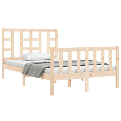 Berkfield Bed Frame with Headboard Small Double Solid Wood