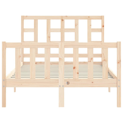Berkfield Bed Frame with Headboard Small Double Solid Wood