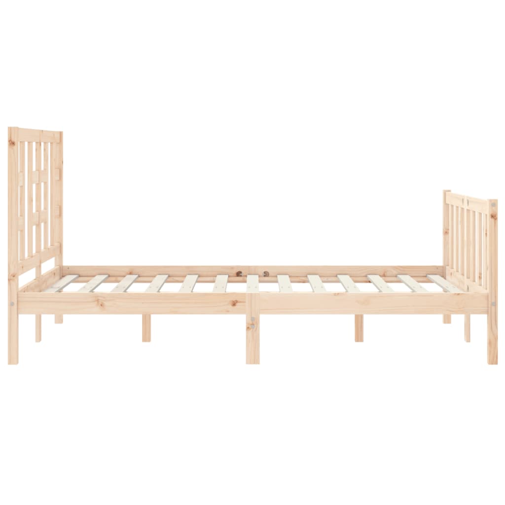 Berkfield Bed Frame with Headboard Small Double Solid Wood