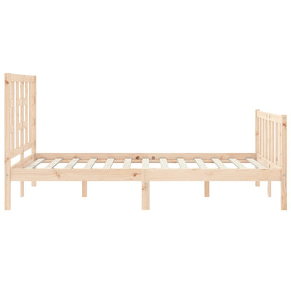 Berkfield Bed Frame with Headboard Small Double Solid Wood
