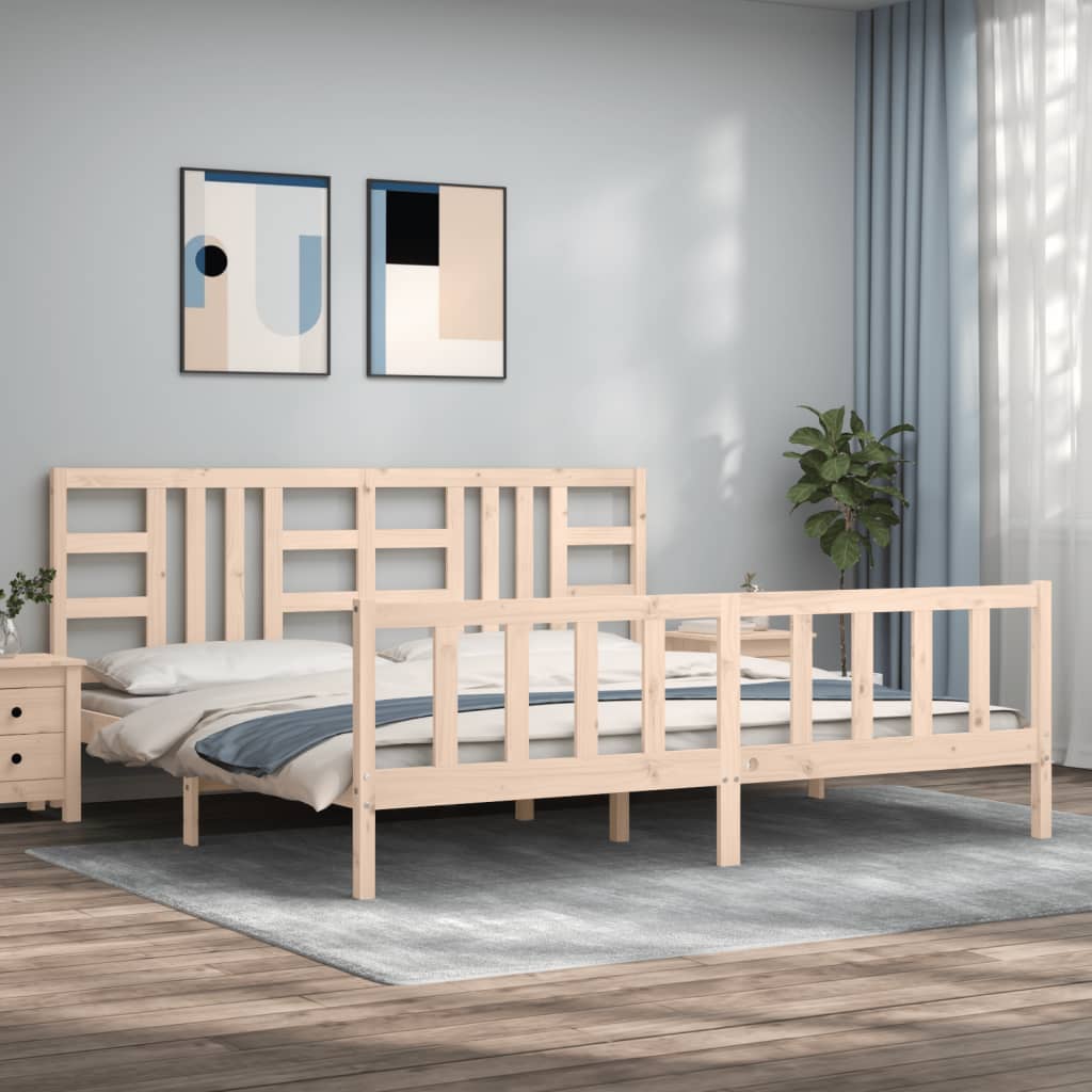Berkfield Bed Frame with Headboard 200x200 cm Solid Wood