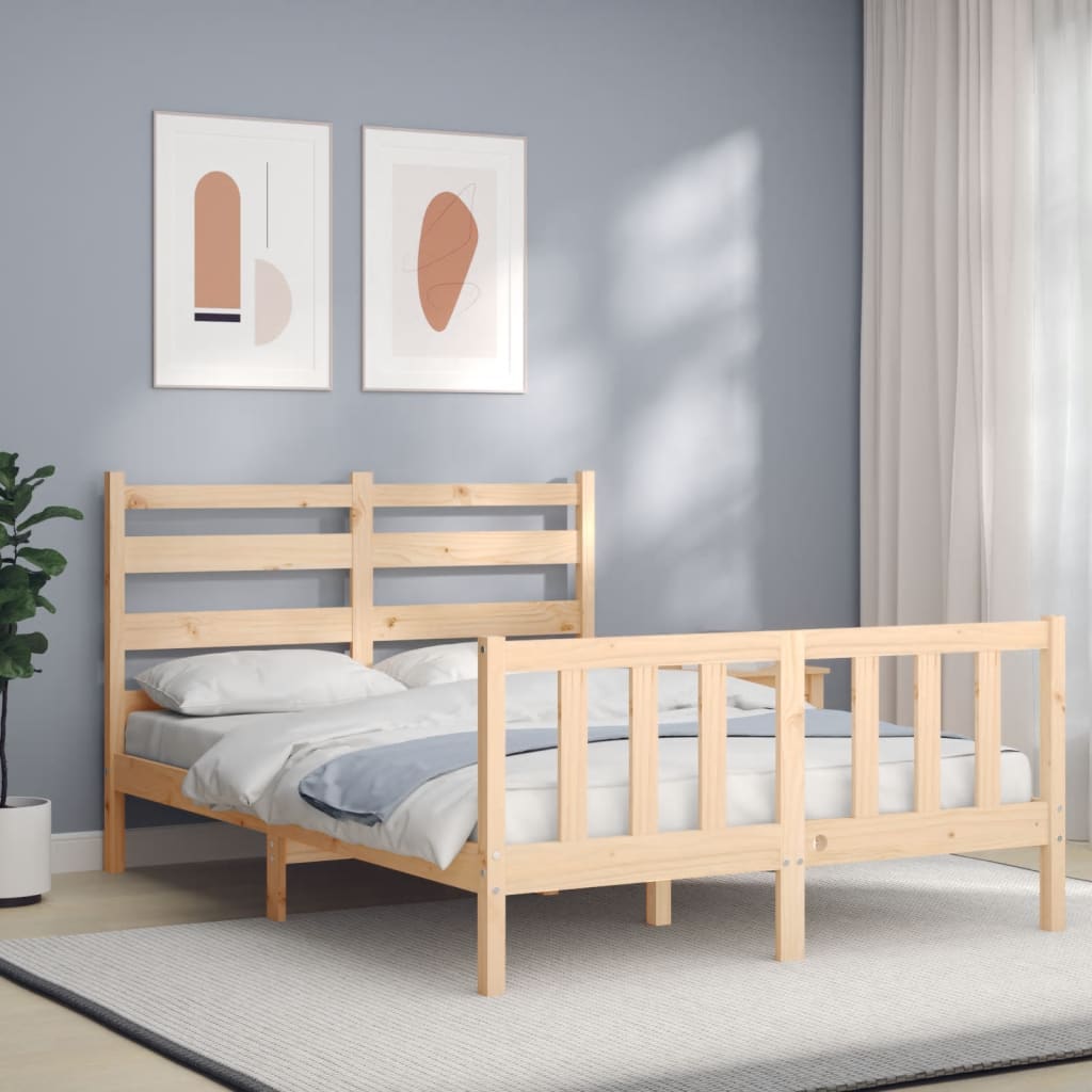 Berkfield Bed Frame with Headboard 120x200 cm Solid Wood