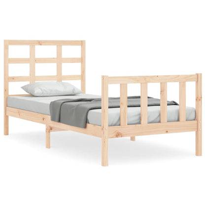 Berkfield Bed Frame with Headboard 90x190 cm Solid Wood