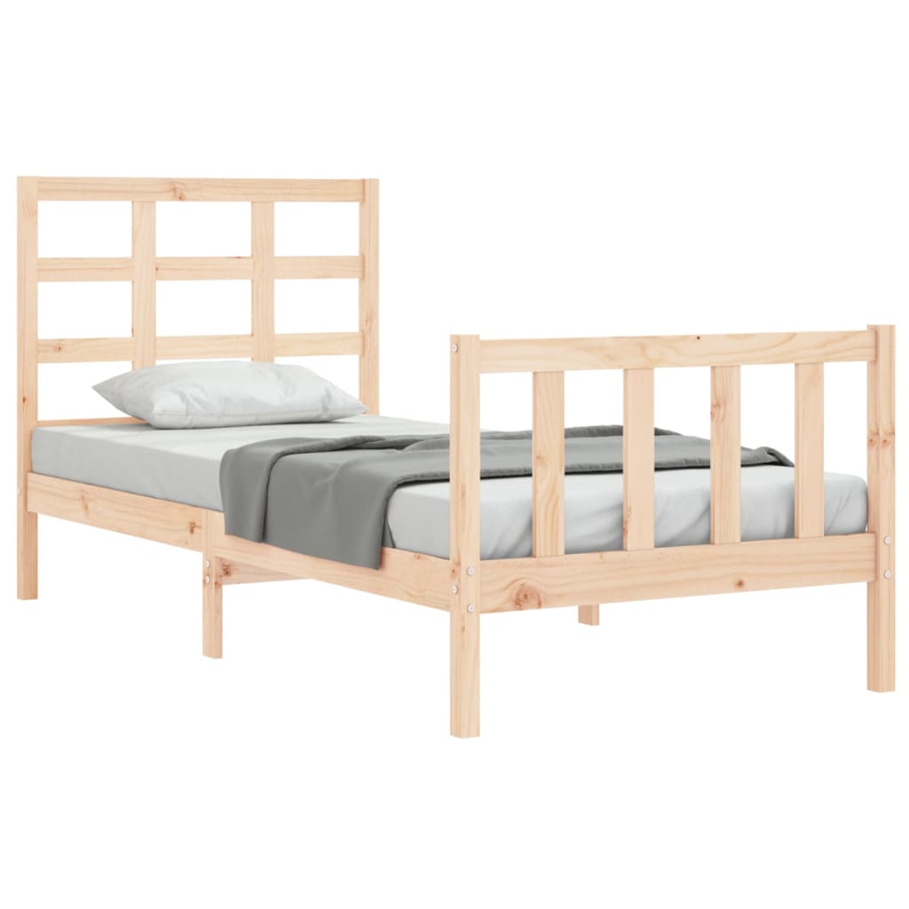 Berkfield Bed Frame with Headboard 90x190 cm Solid Wood