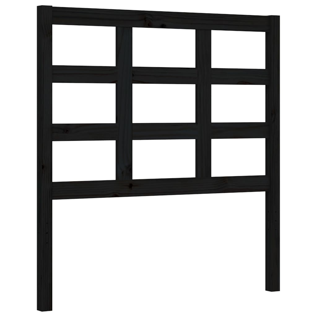 Berkfield Bed Frame with Headboard Black 90x190 cm Solid Wood