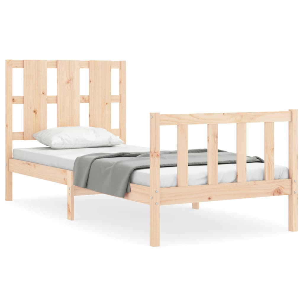 Berkfield Bed Frame with Headboard 90x190 cm Solid Wood