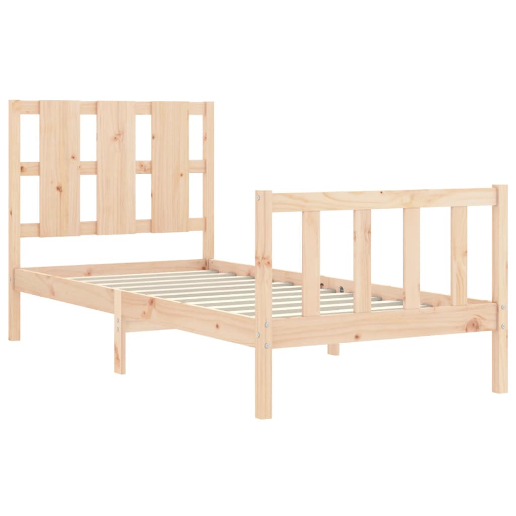 Berkfield Bed Frame with Headboard 90x190 cm Solid Wood