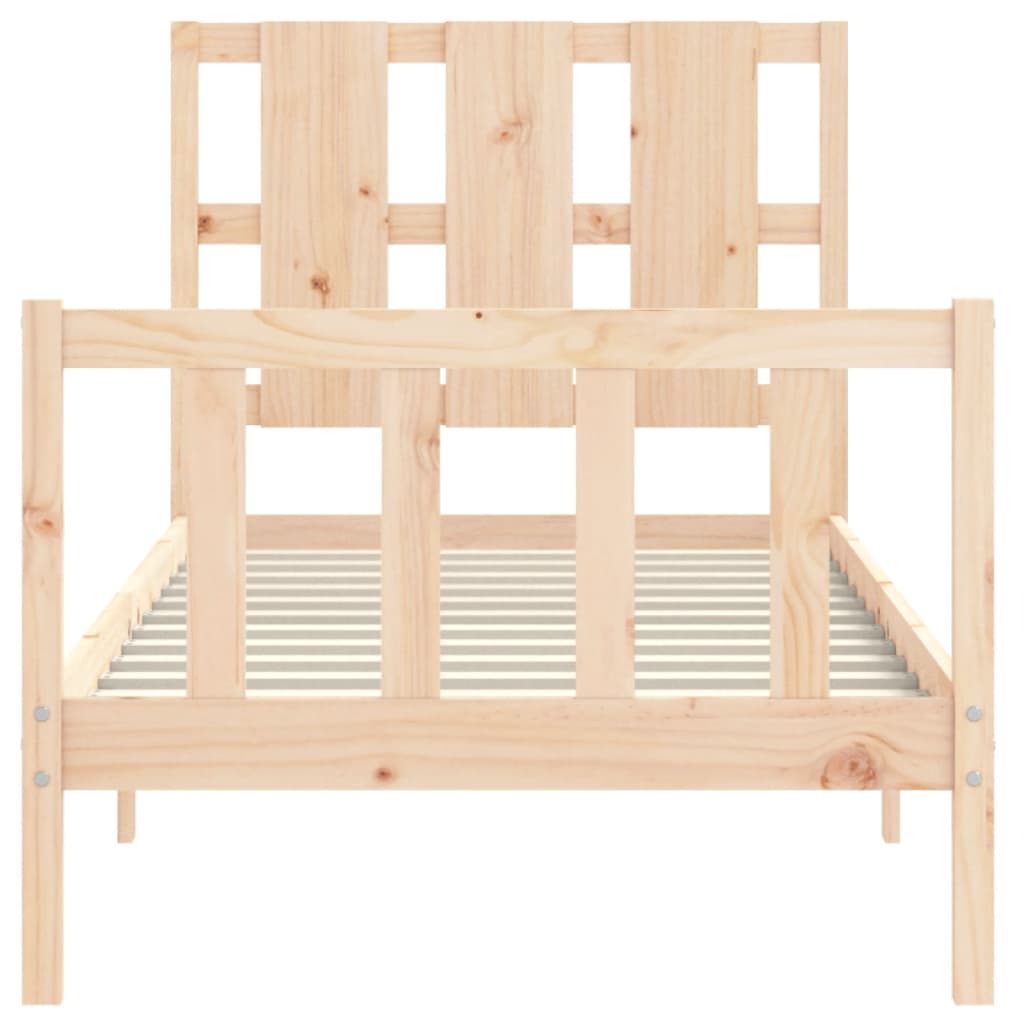 Berkfield Bed Frame with Headboard 90x190 cm Solid Wood