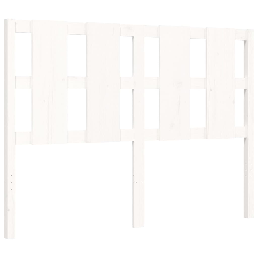 Berkfield Bed Frame with Headboard White 140x190 cm Solid Wood