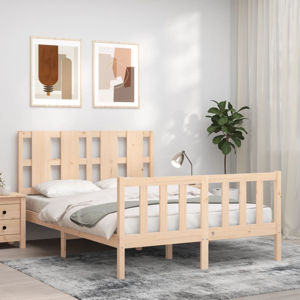 Berkfield Bed Frame with Headboard 120x200 cm Solid Wood
