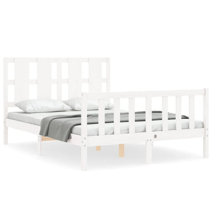 Berkfield Bed Frame with Headboard White 120x200 cm Solid Wood