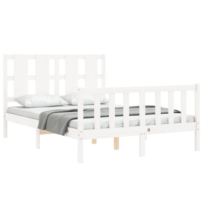 Berkfield Bed Frame with Headboard White 120x200 cm Solid Wood