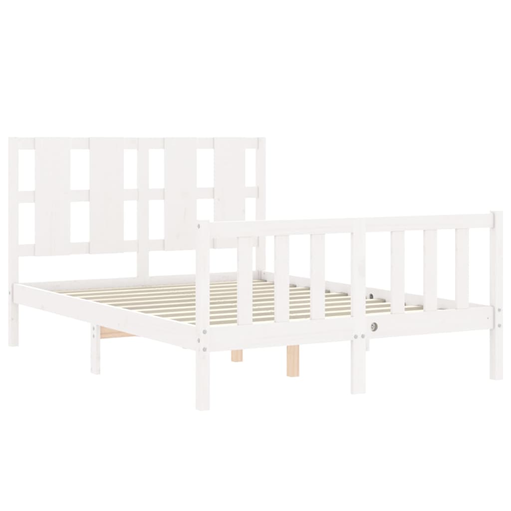 Berkfield Bed Frame with Headboard White 120x200 cm Solid Wood