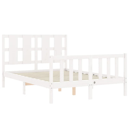 Berkfield Bed Frame with Headboard White 120x200 cm Solid Wood