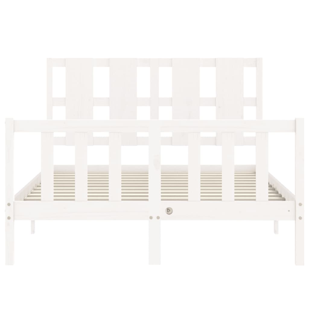 Berkfield Bed Frame with Headboard White 120x200 cm Solid Wood