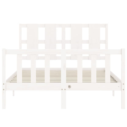 Berkfield Bed Frame with Headboard White 120x200 cm Solid Wood