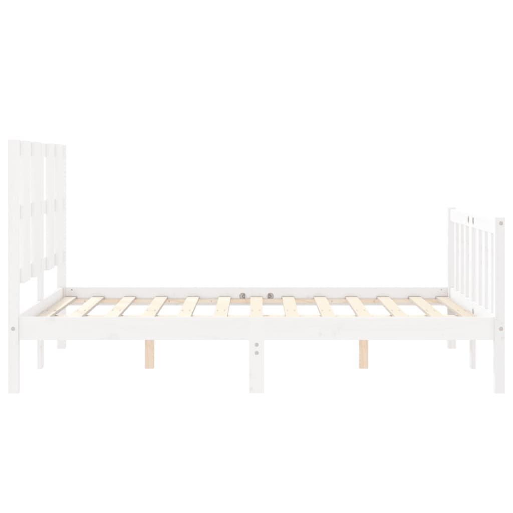 Berkfield Bed Frame with Headboard White 120x200 cm Solid Wood