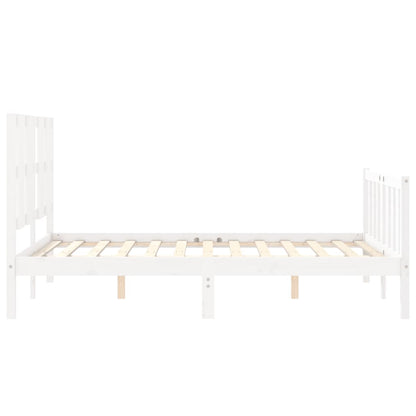 Berkfield Bed Frame with Headboard White 120x200 cm Solid Wood