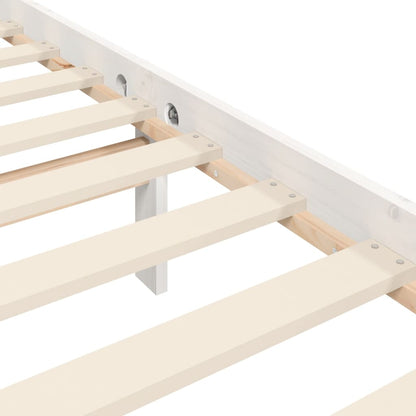 Berkfield Bed Frame with Headboard White Small Double Solid Wood