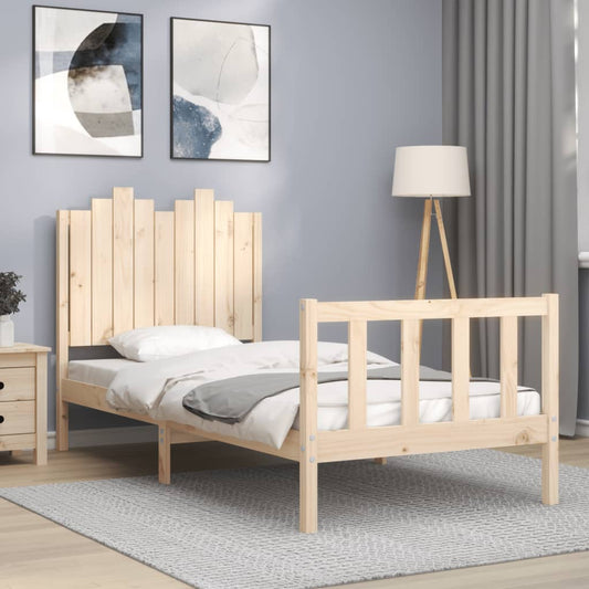 Berkfield Bed Frame with Headboard 90x200 cm Solid Wood