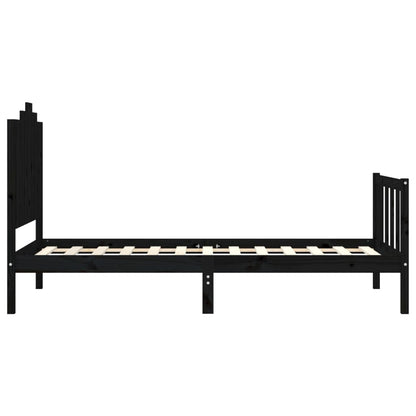 Berkfield Bed Frame with Headboard Black 100x200 cm Solid Wood