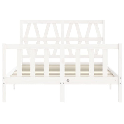Berkfield Bed Frame with Headboard White 120x200 cm Solid Wood