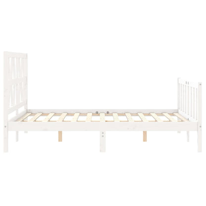 Berkfield Bed Frame with Headboard White 120x200 cm Solid Wood
