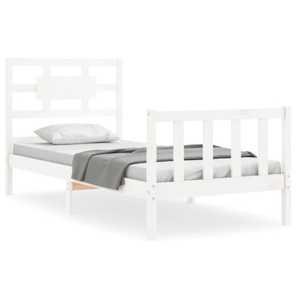 Berkfield Bed Frame with Headboard White 90x200 cm Solid Wood
