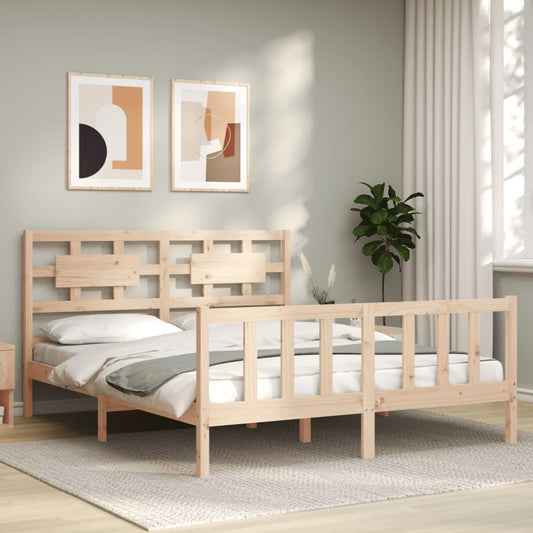 Berkfield Bed Frame with Headboard 160x200 cm Solid Wood