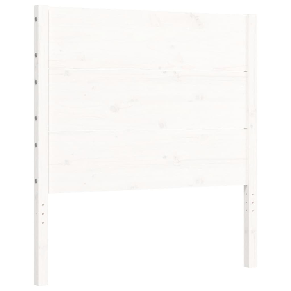 Berkfield Bed Frame with Headboard White Single Solid Wood