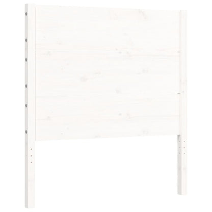 Berkfield Bed Frame with Headboard White Single Solid Wood