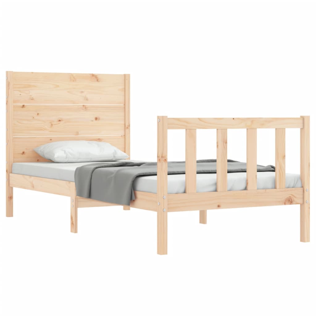 Berkfield Bed Frame with Headboard 90x200 cm Solid Wood