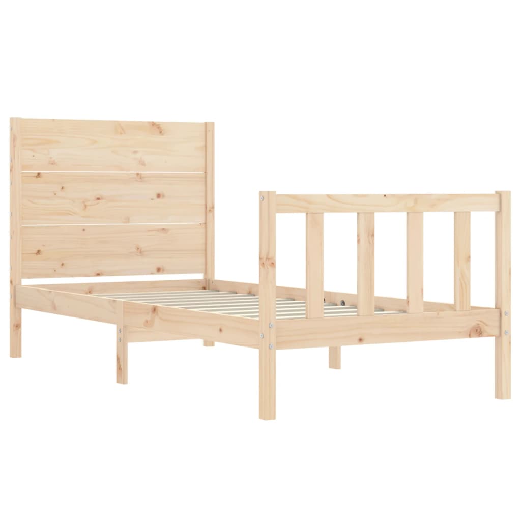 Berkfield Bed Frame with Headboard 90x200 cm Solid Wood