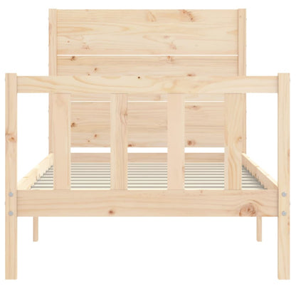 Berkfield Bed Frame with Headboard 90x200 cm Solid Wood